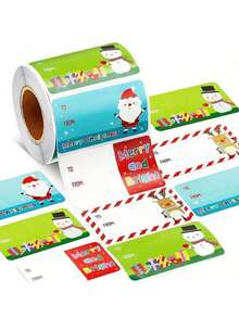500pcs/Roll, 200pcs/Roll, 12pcs/Sheet Christmas Santa Claus Stickers Self-Adhesive Labels Christmas Birthday Holiday Gift Decoration, Merry Christmas Stickers Christmas Themed Stamp Labels Stickers DIY Gifts Baking Packaging Envelopes Stationery Decoration