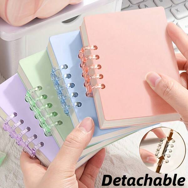 Libreta de bolsillo portátil, libreta de hojas sueltas A7, tema retro de dibujos animados/arcoíris, diario de memorias, planificador de agenda para útiles escolares, de oficina y universitarios