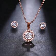 高品质AAA级锆石首饰套装，优雅花卉设计，韩式简约风格 - QT-208 - 查看 7