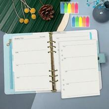 QY A5 6 Holes Binder Refill Value Set90sheets Weekly Plan Paper With Sticker And Divider Week Planner Inserts With Binder Pockets For A5 Binder 6 Hole Refillable Notebook 005da5week 5837 - WeekPaperSet - View 6