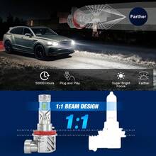 TOAUTO 2 件装 50W 15000LM H11 LED 灯泡 Canbus 9005 HB3 9006 HB4 9012 HIR2 车头灯雾灯 CSP 适用于汽车二极管灯白色 6000K - 白色 - 查看 5