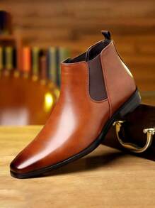 Men's Leather Chelsea Boots, High-End Versatile High-Top Leather Boots, Elegant Essential For Men, Suitable For Teen Summer Casual, Outdoor Athletic, Vacation Travel, Graduation Gifts, Birthday Dress Accessories