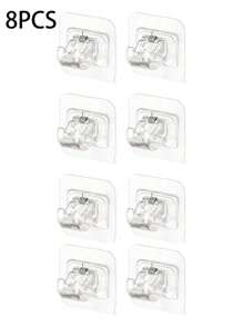6PCS Curtain Rod Hooks Brackets, No Drill Adhesive Mounting For Hotel And Home Use, Easy Install Curtain Hanger Clips