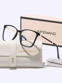 LINFEMAND Classic Ultra-Light Square Decorative Fashion Non-Prescription Glasses, Gentle And Elegant Style, Versatile Accessory Eyewear, Holiday Gift
