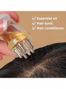 1 件迷你油梳和头皮按摩器 - 精准生发精华涂抹器，滋养精华，油，护发素输送工具，理发沙龙专业发夹和配件，旅行友好型发刷和梳子套装，精油涂抹器，可精准将液体或油输送到发根，发夹，发饰，发刷，梳子 - 彩色 - 查看 7