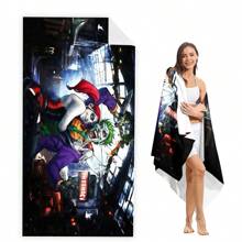 WB 1/15PCS Harley Joker Villain Quinns Bath Towel Beach Towel Female Silk Printed Long Skirt Wrapped Bikini Covered Sunscreen Blanket