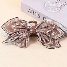1pc Bohemian Versatile Unique Hair Clip, Red Cashew Flower Bow Grab Clip Sweet Hair Claw Resort Ponytail Clip Fashion Headwear Hair Accessories Women Claw Clip