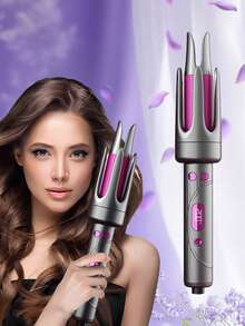 XBJ One-Touch Instant Heating Curling Iron, Automatic Curling Wand, 2-Way Rotating Auto Hair Curler, 32mm Automatic Curler (4 Temperature Settings), Fast Heating, Auto-Off Function, Anti-Scald & Ceramic Coating Rotating Wand, 360° Swivel Cord, Easy Quick Curling For Beginners - Perfect For Hair Styling, Makeup Looks, Beach Waves, Y2K Aesthetic, Smooth Curls, Salon-Quality, Travel, Camping, Campus Style, Cosplay, Gifts, Daily Fashion, Party Looks, Festival Outfits - 美規A型插(110-127V) - 查看 4