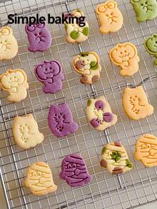 4pcs Ghost Pattern Cookie Mold Set, Parent-Child Cookie Mold, Halloween And Day Of The Dead Party Decoration, Cute Cartoon Ghost Shaped Cookie Stamp, Easy To Use Cookie Cutter - White - View 7