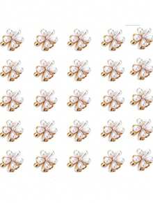 10 Pcs Small Mini Faux Pearl Claw Clips With Flower Design, Sweet Artificial Bangs Clips Decorative Hair Accessories For Women Girls Hair Jaw Clip Hair Clamps Hair Clutch Hair Claw Clip Elegant Hair Claw Fashion Hair Clips Fall Winter For Vacation Outfits Woman Summer Beach Holiday Essential, Travel, Festival, Party - Multicolor - View 9