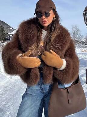 Giacche in pelliccia da donna, maniche lunghe per il calore, cappotto invernale da donna, moda, colletto alla coreana, stile casual e ampio