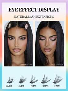 Nuevo paquete actualizado de 10 filas de 200 piezas de grupos de pestañas independientes mixtos 30D+40D+50D+60D+80D, libre elección, rizo D de 8-16 mm, kit de extensión de pestañas independientes reutilizable, súper grueso, esponjoso, aspecto natural que agranda los ojos de forma natural, súper herramienta de maquillaje, adecuado para uso doméstico o salir, adecuado para la vida diaria, bodas, citas, fiestas, viajes y festivales de primavera