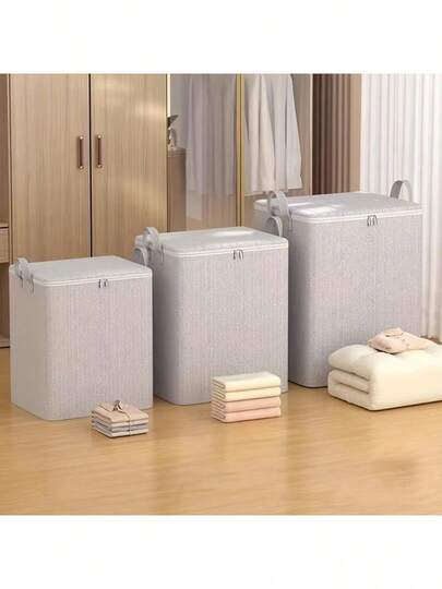 1 件现代婴儿衣服防水储物袋，带盖和加固手柄，58.12 加仑可折叠大容量洗衣储物袋，用于存放衣服、枕头、床单 - 多用途矩形拉链储物袋、被子储物袋、卧室储物袋、透气、床下衣物储物袋