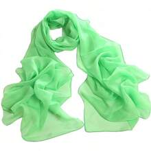™   Fashionable Soft Chiffon Scarfhalloween - 純色/草綠色 - 查看 1