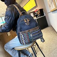 Women Shoulder Bags - 帆布灰黑色 - 查看 1