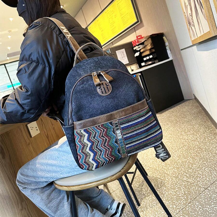 Women Shoulder Bags - 帆布灰黑色 - 查看 1