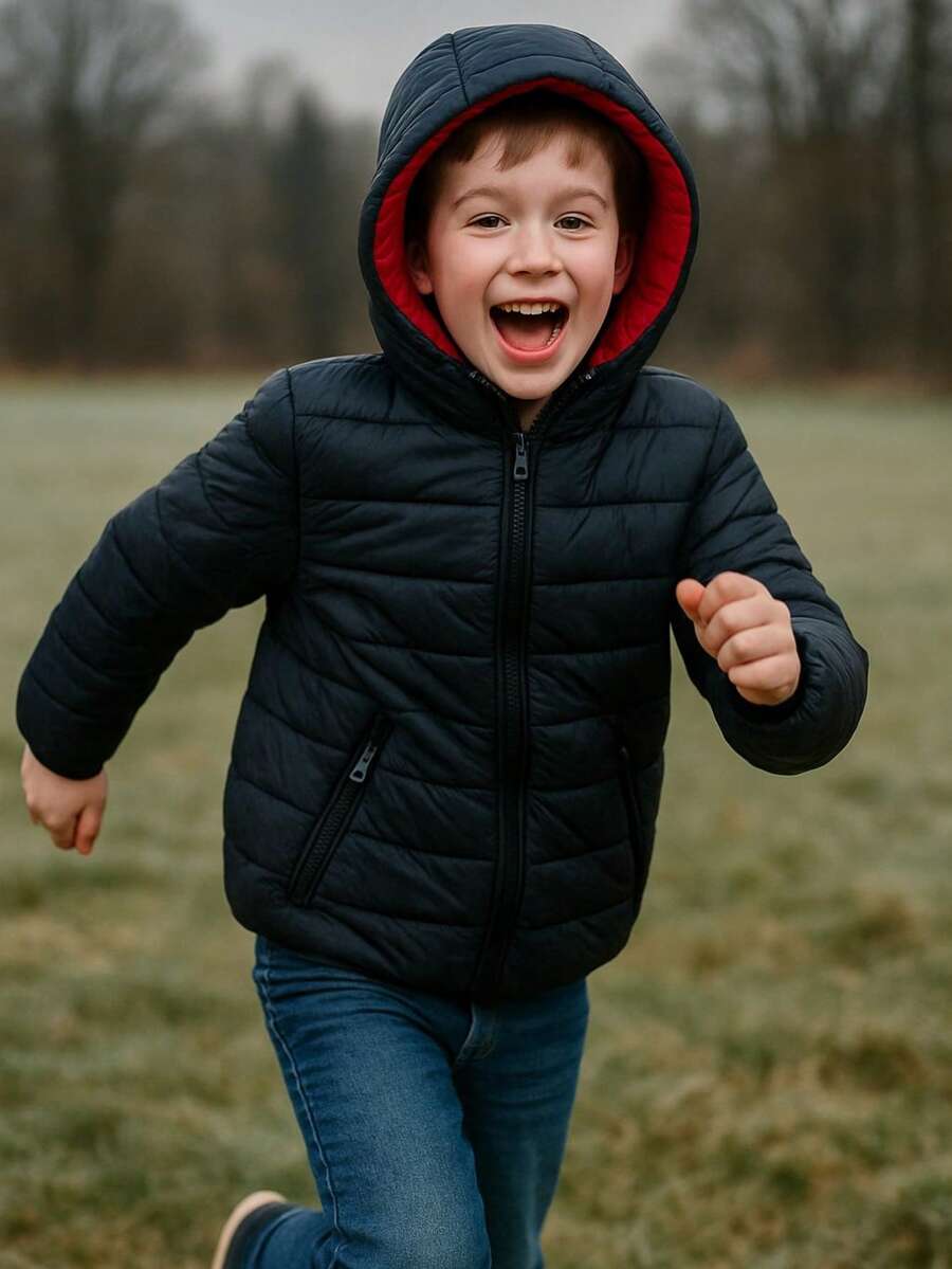Bobojaco Boys' Puffer Jacket With Removable Hood - Teal Blue - View 1