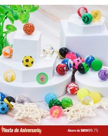 100 unidades de pelotas de goma altamente elásticas (25mm) – Variedad de colores y diseños, atractivas para niños y adultos, perfectas para máquinas de chicles, rellenar piñatas, juegos, fiestas y regalos - Multicolor - Ver 4