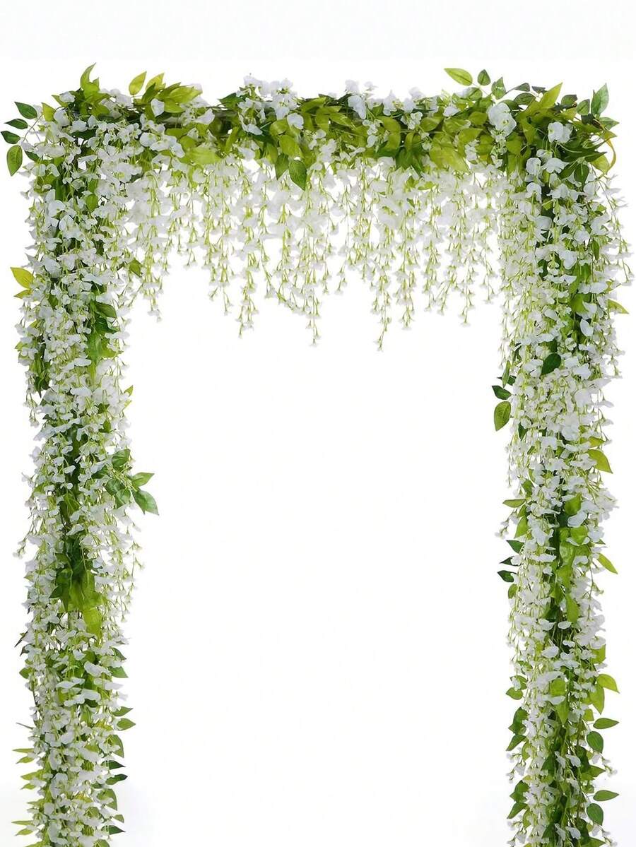 1 dây leo cây xanh nhân tạo trang trí, trang trí đám cưới, trang trí nhà cửa cho phòng khách, phòng ngủ, phòng ăn, tiệc sinh nhật - trắng - Xem 1