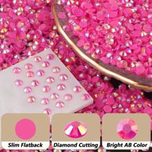 0.2cm/0.3cm/0.4cm/0.5cm平底水钻树脂水钻仿钻装饰材料适用于杯子、玩具、手工DIY、鞋子、服装 - A62深玫紅 - 查看 9
