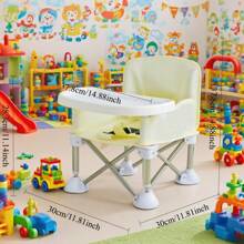 1pc Baby Multifunctional Foldable Lightweight Small Dining Chair, Baby Outdoor Portable Foldable Camping Beach Dining Chair For Picnicking, Beach Photography - Grey - View 9