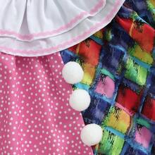 0-5 Years Kids Toddler Baby Boy Girl Clown Costume Halloween Outfits Contrast Color Long Sleeve Jumpsuit And Hat 2Pcs Clothes Set Funny Clown Dress Up Cosplay Costume - 粉色 - 查看 5