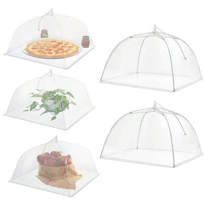 Protetores de alimentos dobráveis tipo guarda-chuva – Pacotes de 1/2/3 em 3 tamanhos – Capas de malha dobráveis para frutas, sobras e pratos – Protetor de alimentos para mesa de cozinha lavável e respirável para uso interno e externo