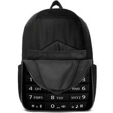 3PCS School Bag, Cell Phone Pattern, Book Bag, 17" Backpack, Lunch Bag, Pen Pouch - Multicolor - View 7