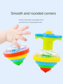 1pc LED Spinning Top Toy, Colorful Flashing Gyro Spinner With Music Player Starter, Suitable As Gift For Teenagers, Stress Relief Toys For Boys/Girls, Random Parts Sent, School Activity Supplies - Multicolor - View 7