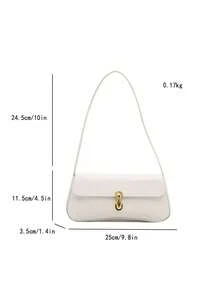 Túi đeo vai/túi xách nữ kiểu retro giả da, thích hợp cho các buổi hẹn hò, đi chơi, dự tiệc và các dịp khác. - trắng - Xem 7