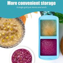 Silicone Freezer Tray With Lid 2 Pack Silicone Freezer Molds - Large Ice Cube Tray - Makes 4 Perfect 2 Cup Portions Meal Prep Containers- Oven & Dishwasher Safe,9822265