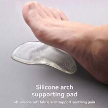 2 Pcs Transparent Silicone Forefoot Pads, Arch Support Sole Inserts, Non-Slip Shock Absorbing Soft Half Pad For Men Women Casual Shoes Heels - Clear - View 3