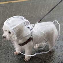 2/1pc Transparent Waterproof Dog Raincoat, Pet Rainwear - Full Body EVA Material With Hood (Recommend Buying One Size Larger Than Actual Size). Soft Outer Layer Design, Suitable For Small To Medium Dogs. Ideal For Pomeranian/Bichon Frise Walks In The Rain. All-Weather Waterproof Raincoat, Rainy Season. - Clear - View 10