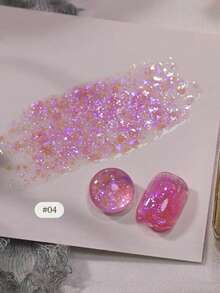 6件/套 2026新款 15毫升容量 情人节礼物 夏季梦幻婚礼蕾丝亮片超亮细闪糖果冰透明不对称闪片玻璃纸凝胶指甲油，季节性星光闪片持久亮泽美甲 - 彩色 - 查看 15