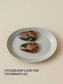 2 件/套高端新款法式复古醋酸纤维片发夹、发饰、头饰配件、椭圆形几何发夹、时尚百搭的发夹，适合日常旅行、聚会、海滩派对以及夏季、秋季和返校季节佩戴假日必备秋季发饰优雅