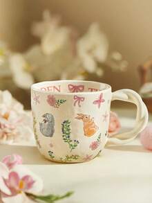 花园动物马克杯 - 陶瓷咖啡杯和茶杯，适用于热饮/冷饮 | 非常适合家庭、家庭聚会、餐厅、办公室和学校 | 理想的节日礼物、生日礼物和返校礼物 - 彩色 - 查看 2