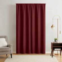 4-Piece Twill Blackout Curtain Set, Rod Pocket, Luscious Merlot, 27.5 X 95 Inches - lusciousmerlot - View 5