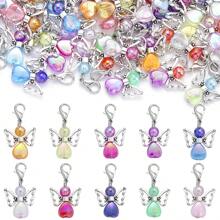 10/20pcs Assorted Colorful Heart Angel With Lobster Clasp Pendant, Suitable For DIY Bracelet, Necklace, Bag, Keychain, Jewelry Accessories - Multicolor-with Lobster Clasp - View 5