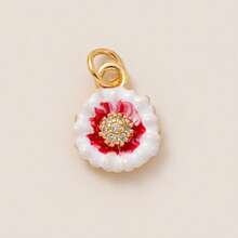 1pc Fashionable, Sweet, Cute, Colorful Flower Pendant, Pearl Grape Pendant, Ballet Dancer Pendant, Electroplated 18K Gold Waterproof And Sweat Proof, Suitable For DIY Necklaces, Bracelets, Earrings, Keychains, Bag Chains, Shoe Buckle Accessories, Women's Jewelry Accessories, DIY Accessories