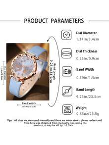 Conjunto de 6 peças de relógio de quartzo feminino elegante, casual, estilo universitário, com colar de pérolas e borboletas, pulseira, brincos e anel, várias opções de cores, presente para irmã combinando, adequado para uso diário, presente perfeito para ela na volta às aulas - Ouro - Ver 4