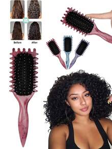 Cepillo definidor de rizos 2026 - Cepillo para cabello rizado con cerdas y diseño especial, cepillo definidor de rizos especialmente diseñado para cabello rizado, para dar forma y definir los rizos en mujeres y hombres, reduciendo el tirón y la separación de los rizos. Cepillo, peine, herramientas para el cabello, productos y accesorios para el cabello para peluquería, salón de belleza, viajes esenciales, accesorios para el cabello para mujeres que dan forma suavemente a los rizos naturales con menos tirón.