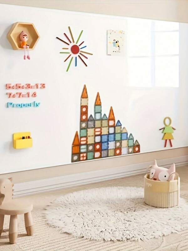 1 Set Modern Magnetic Whiteboard Wall, Self-Adhesive Soft Magnetic Surface, Durable Plastic Structure, Erasable, Suitable For Teaching, Training, Office And Home Use