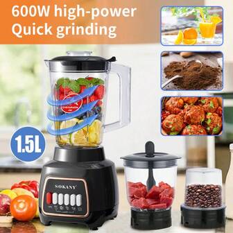 SOKANY SOKANY03008 Juicer, Cooking Machine, Meat Grinder, Bean Grinder, Juicer, 3in1 Blender