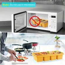 Silicone Freezer Tray With Lid - Silicone Freezer Food Molds- Large Ice Cube Tray,Silicone Freezer Container,Freeze & Store Soup, Sauce, Broth,Leftovers - Makes 4 Perfect 1 Cup,9822118 - 乾枯玫瑰色 - 查看 8