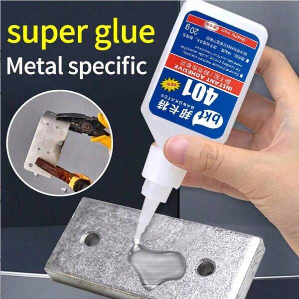 1pc 401 Powerful Instant Glue, Adhesive For Metal, Plastic, Ceramics, Rubber, Wood, Acrylic, Billiard Head, Scalp Accessories, Jewelry, Shoe Repair, Quick-Drying Adhesive