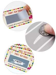 100张刮刮乐箔纸，可用于DIY贺卡制作、自制奖品卡，适合作为儿童圣诞节礼物。 - 彩色 - 查看 7