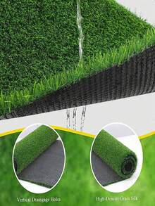 1pc High Quality Artificial Grass Turf, Thick Fake Grass Carpet, Outdoor Artificial Grass Rug, Realistic Indoor/Outdoor Lawn Mat, Made Of Plastic, Green Grass Decorative Floor Mat, Suitable For Outdoor Garden, Patio, Terrace Decor, Beach Essentials And Pool Games [Please Select The Size You Need] - Green - View 10