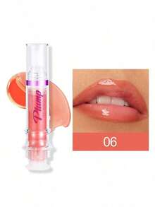 Lip Plumper Gloss, Natural Spicy Lip Plumping Booster Lip Plumping Oil, Ultra-Hydrating & Nourishing Plump And Pout Lip Plumper, Glossy Finish Fuller Lip Plumping Lip Gloss For Women Girls - 06# - 查看 1