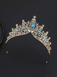 1pc Elegant Vintage Royal Style Rhinestone Tiara Crown, Suitable For Party, Birthday, Photo Shoot, Flower Girl, Children's Gift, Fashionable & Graceful Kids Hair Accessory