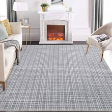 Dragonpad Modern Plaid Area Rug, 2*3ft/2*6ft/3*5ft/4*6ft/5*7ft/6*9ft/8*10ft/9*12ft/10*13ft Washable Rug Indoor Contemporary Non Slip Rug Soft Comfy Non-Shedding Floor Carpet Low Pile Foldable Thin Rug For Living Room Bedroom Home Office Dorm - Dark Gray-5*7FT - View 3